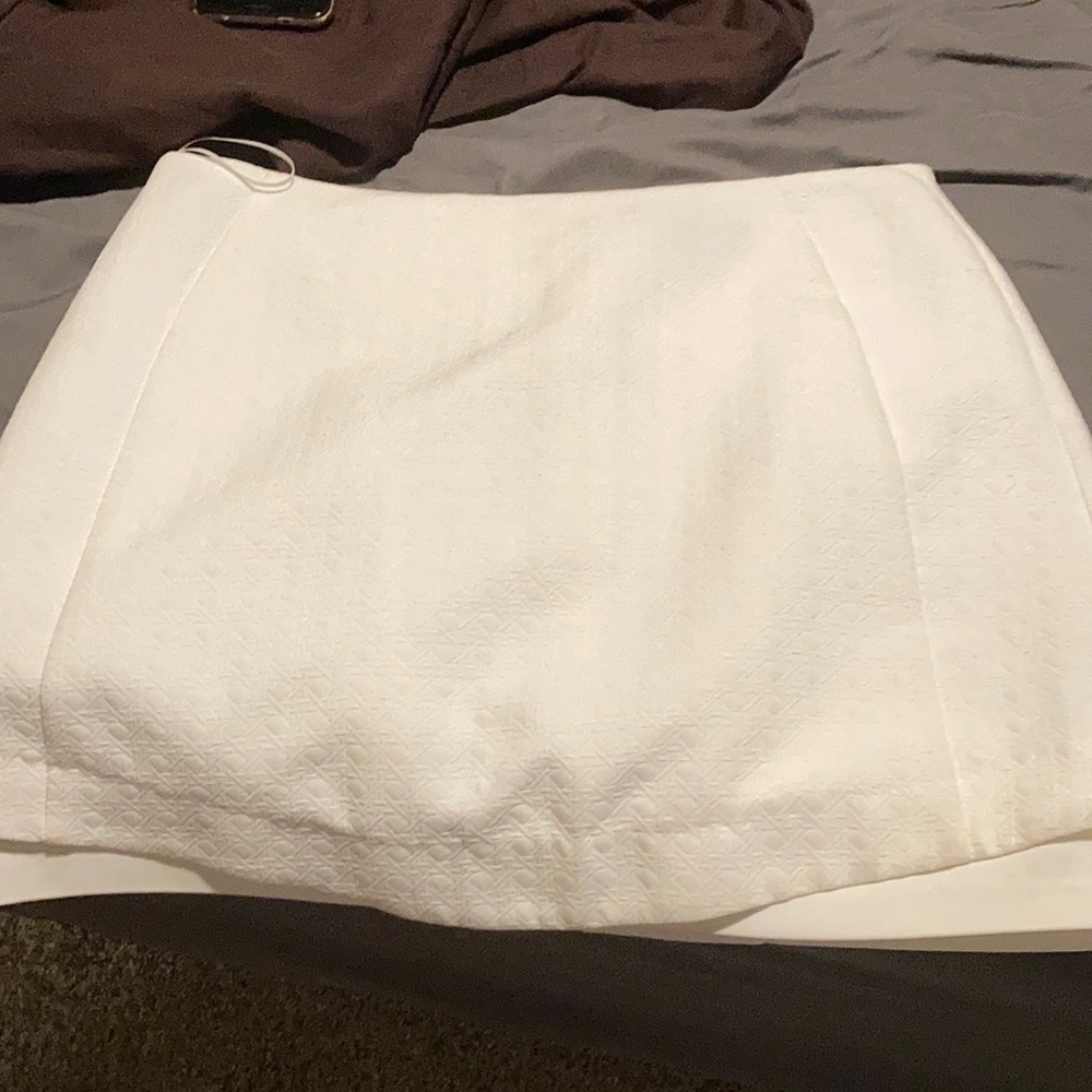 White mini skirt